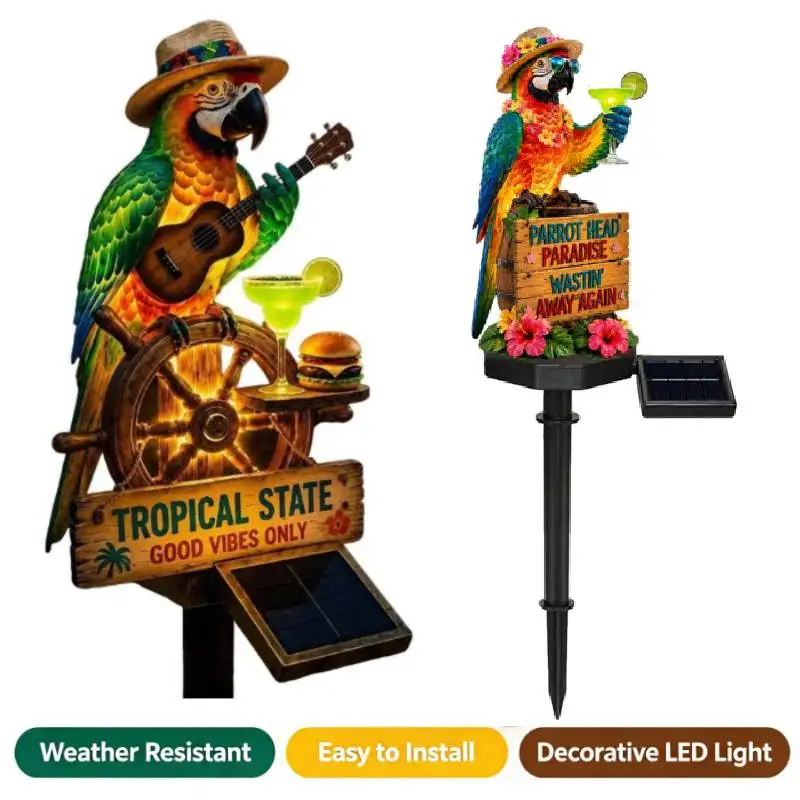 Solar Parrot Garden Light LED Solar Patio Light Waterproof Decorative Landscape Lamp for Outdoor Garden Path Yard Pool Decor
