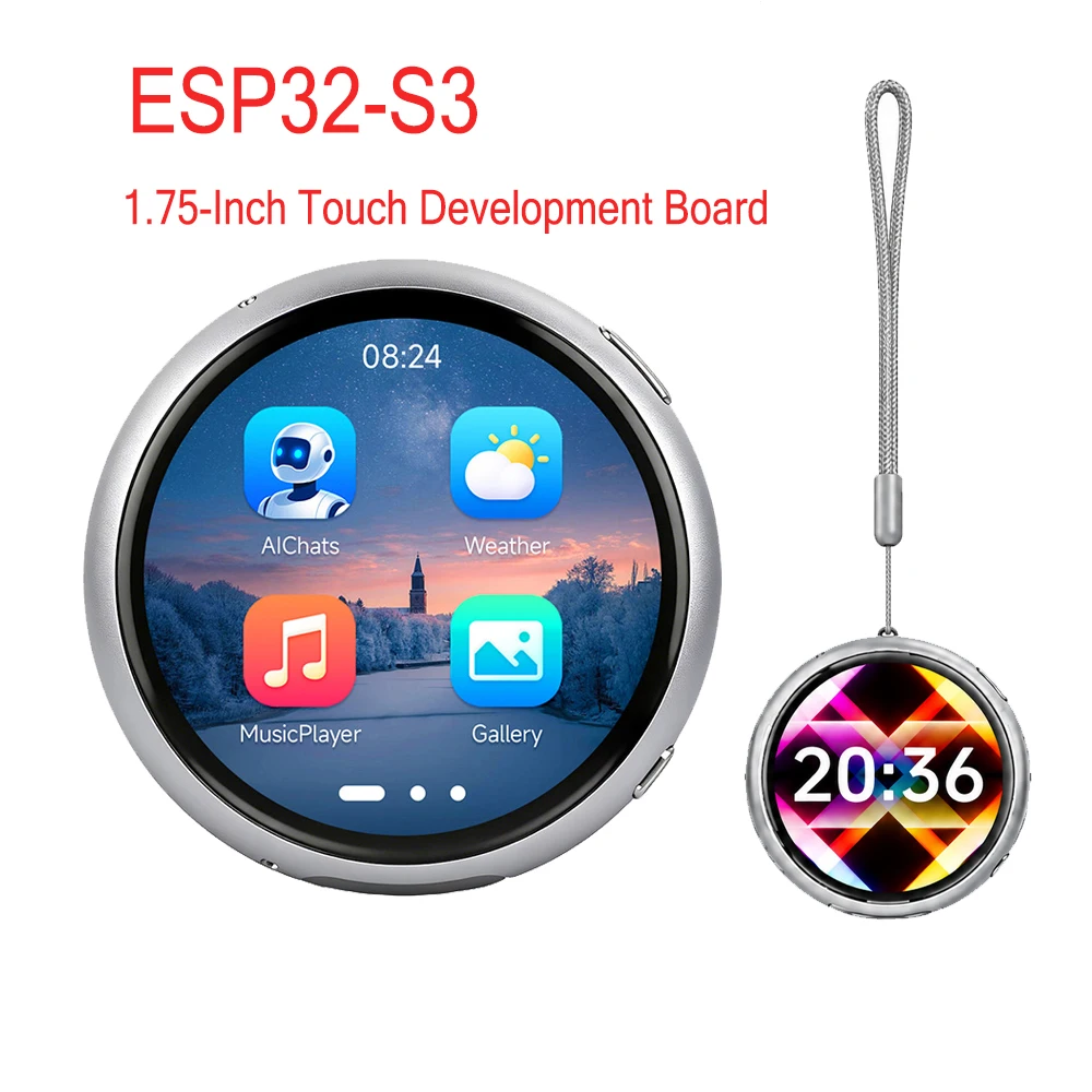 ESP32-S3 1.75-Inch Touch Development Board With Aluminum Alloy Shell for AI Prototyping 466 × 466 Pixels