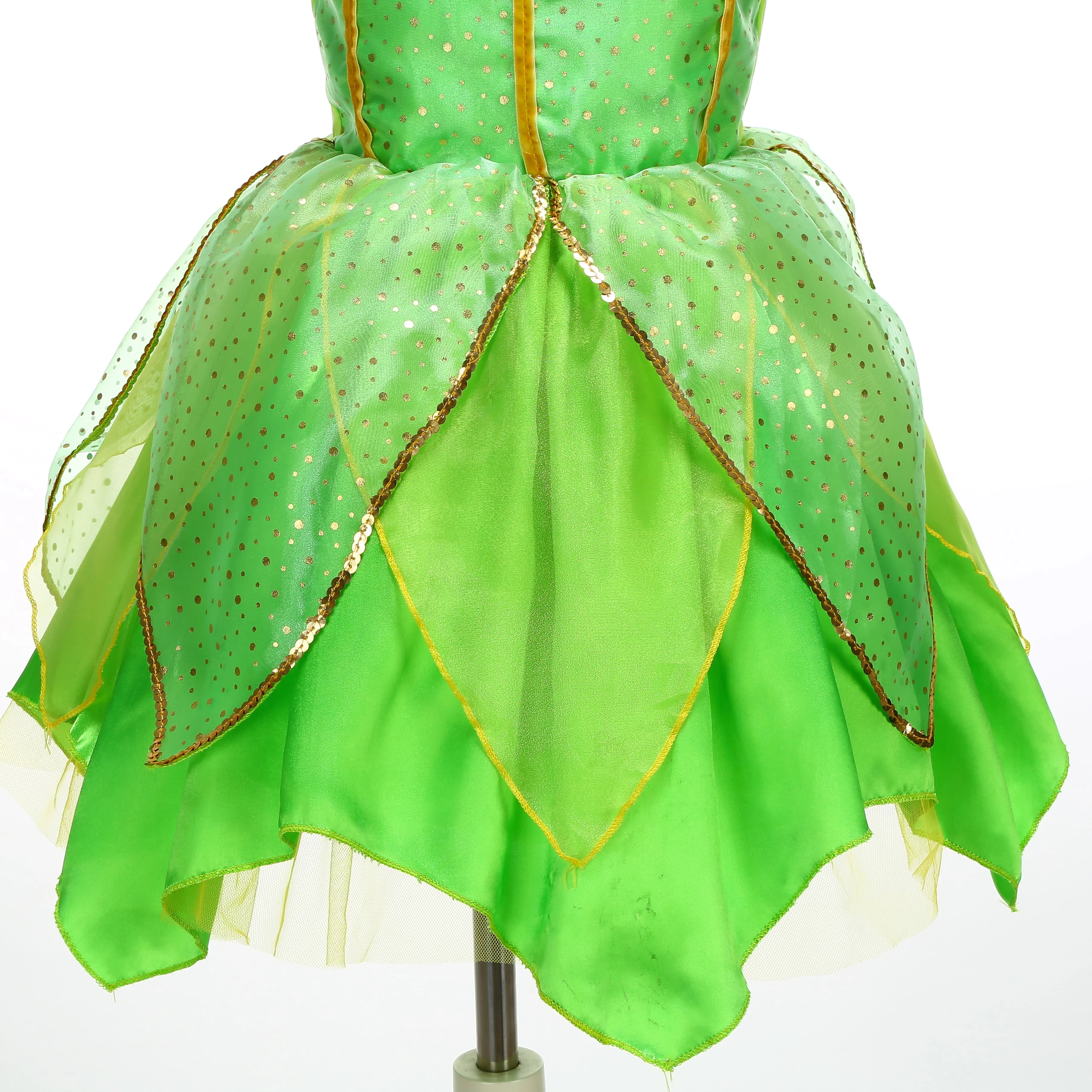 Kinder-Waldelfen-Cosplay-Kleid, glitzernder Blattrock mit Blumenornament für Feiertagsaufführungen, Themenparty, Verkleidung – Detail 8