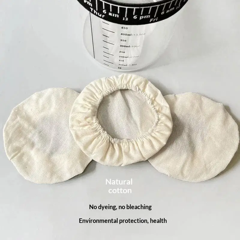 Natural Unbleached Reusable Cotton Jar Strainer Cloths Safe For Home Brewing Juice Filter Daily Use