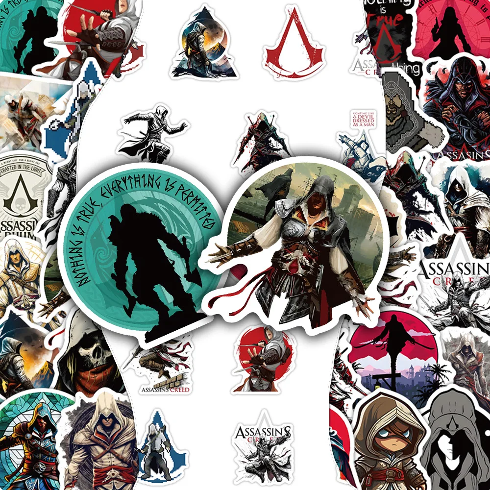 10/52PCS Assassin's Creed Gioco Del Fumetto Adesivi A Prova di Acqua FAI DA TE Decorazione Notebook Mobile Chitarra Valigia Graffiti Giocattolo