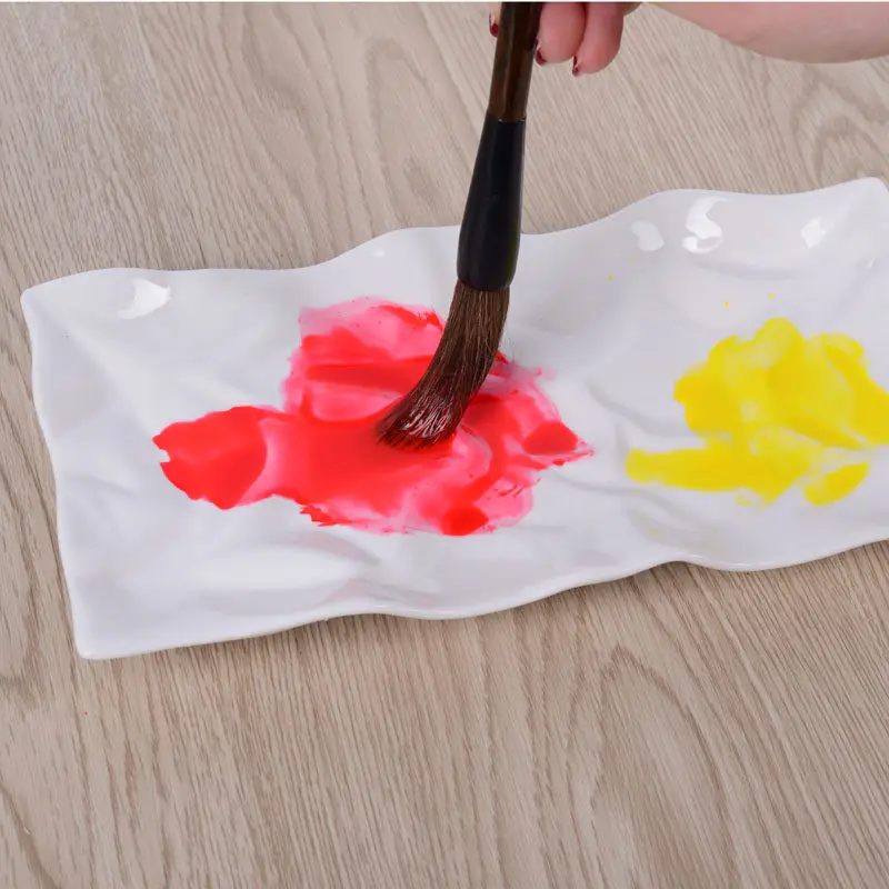 Rectangular Ceramic Watercolor Palette 26x13.8cm Textured Gouache Paint Mixing Tray Artist Painting Art Supplies