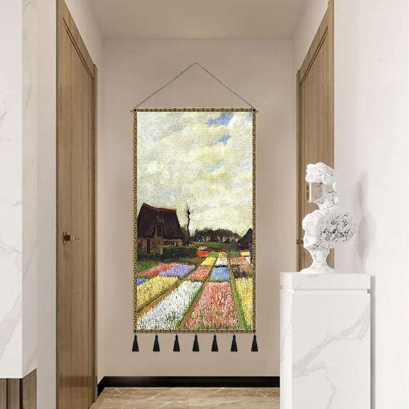 Boho Wall Decor Aesthetic Tapestry Van Gogh Starry Night Canvas for Home Entrance Cafe Restaurant Wall Art Decor Ready to Hang