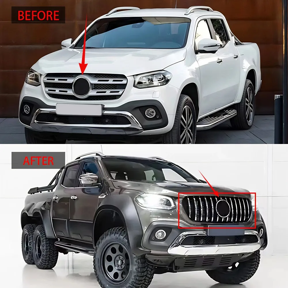 For X470 W470 X220d X250d X350dMercedes Benz X-Class 2018-2022 Front Grill Inlet Mesh Bumper Grill Grid Tuning Accessory