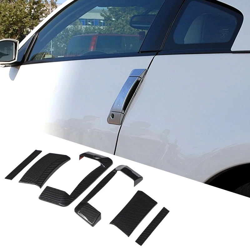 RHD LHD Real Carbon Fiber for Nissan 350Z Z33 03-09 Exterior Door Handle Protector Decorative Sticker Body Kit Auto Accessories