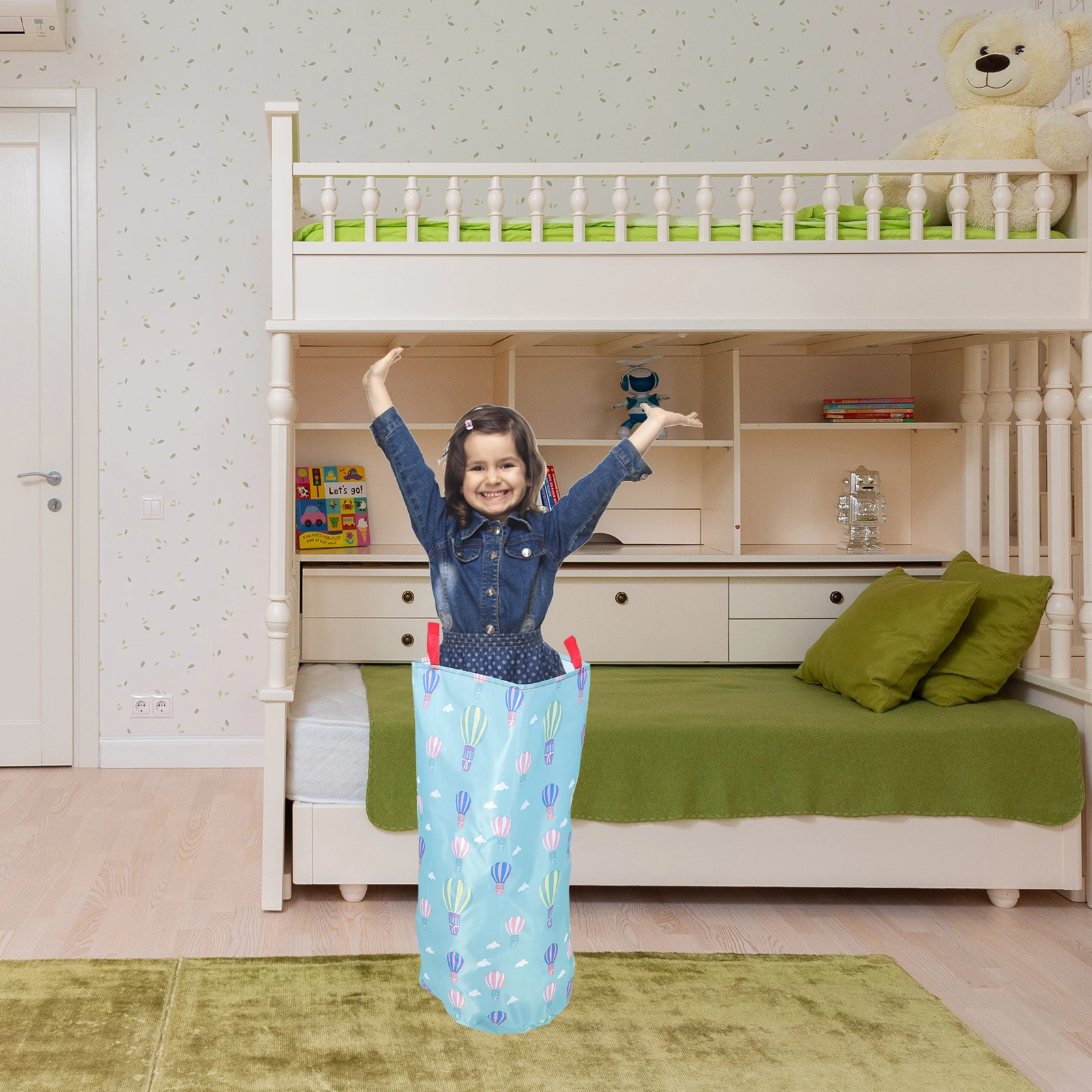 

Kids Race Bag Cartoon Oxford Cloth Durable Lightweight Outdoor Lawn Jumping Sack Kids Gift Cartoon Jumping Bag