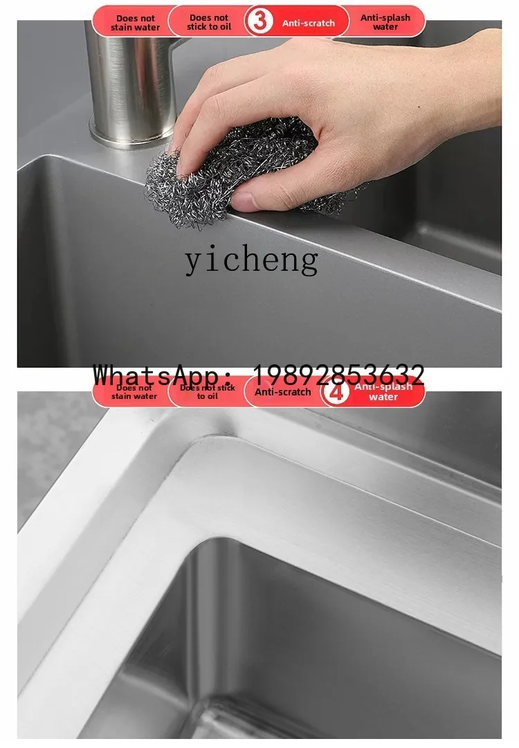 Double Sink Draining Table Stainless Steel Sink Cabinet Double Star Vegetable Washing Operation Table