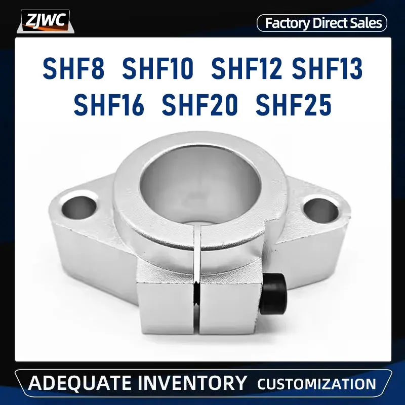 SHF8 SHF10 SHF12 SHF13 SHF16 SHF20 SHF25 Aluminum Linear Rod Rail Shaft Support For CNC Router XYZ Table 3D Printer Parts