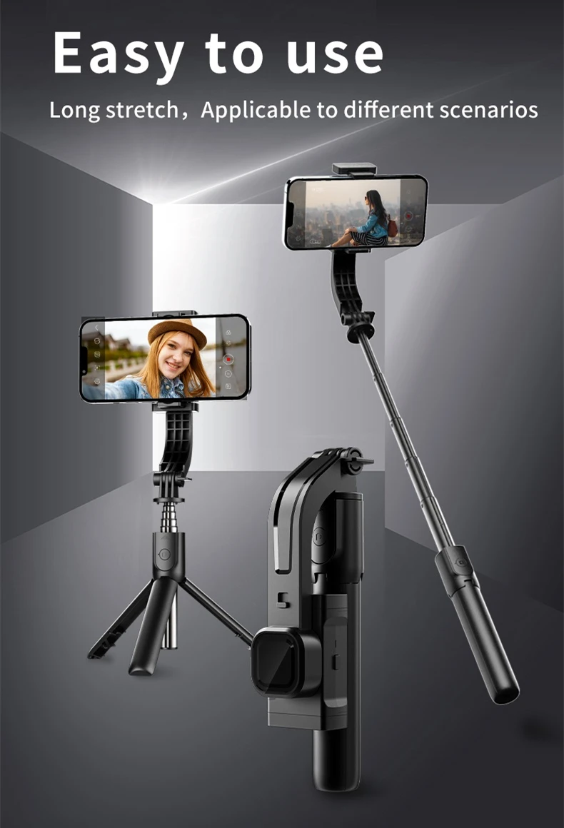 1-Axis Foldable Wireless Gimbal Bluetooth Selfie Stick Tripod Shutter Remote Control Stabilizer For iPhone Samsung Huawei Xiaomi