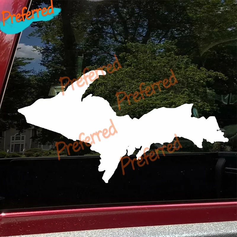 2x Upper Peninsula Michigan Vinyl Decal Yooper The U.P. UP Die Cut Sticker Customizable in Any Sticker Size - No Background