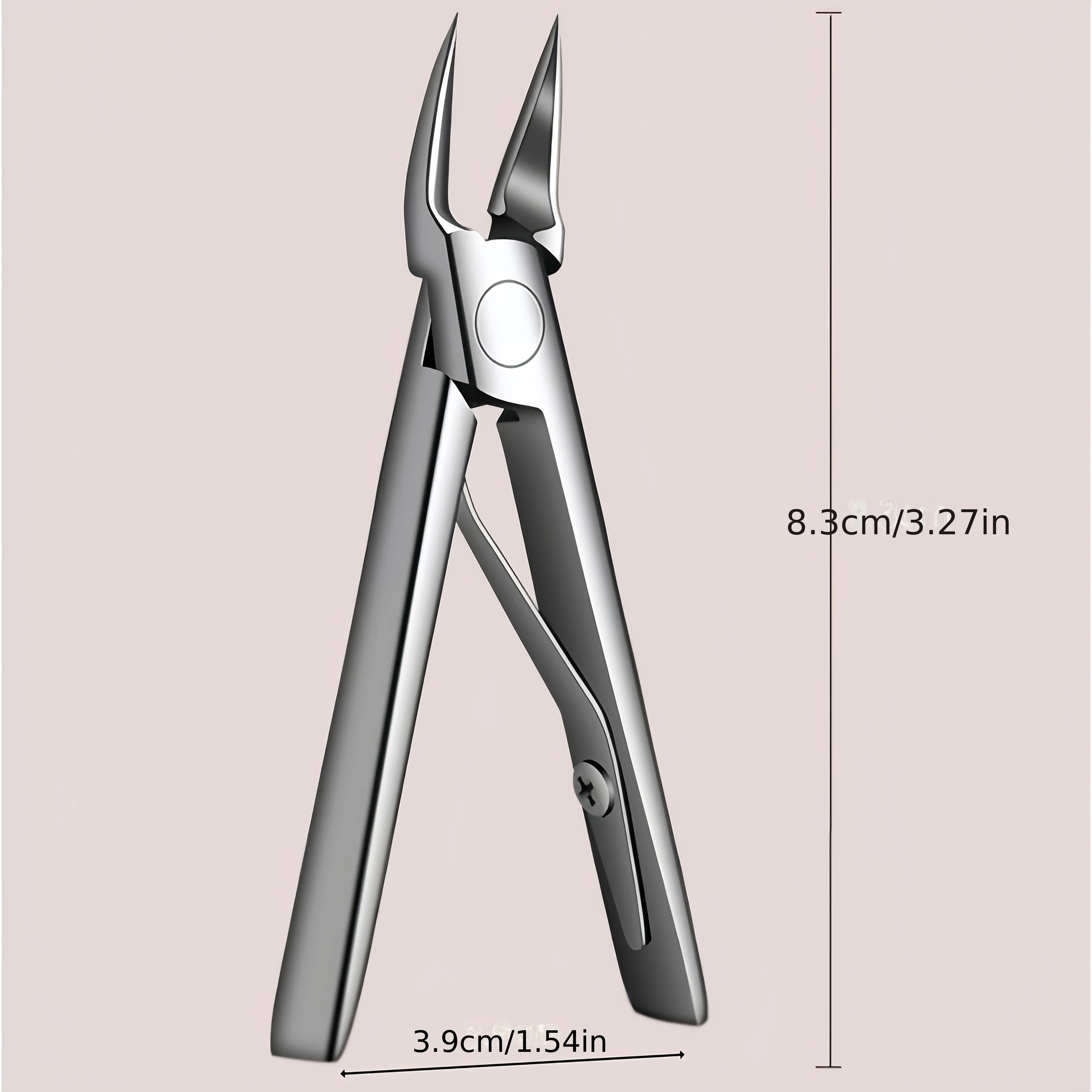 Cortador de unhas encravadas em aço inoxidável com pinça bege morta, design de ponta estendida, adequado para unhas grossas/macias