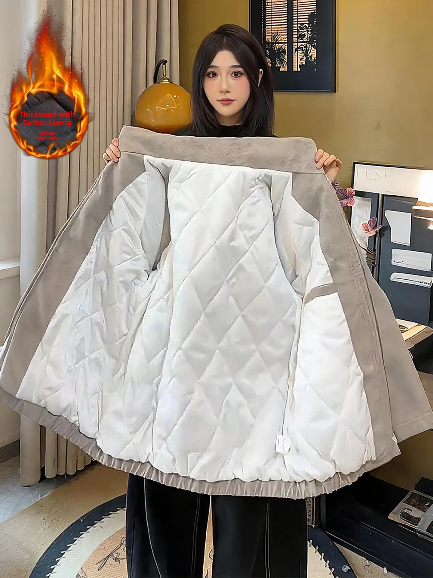 

Мужская демисезонная куртка из искусственной кожи с начесом, новая китайская модель, с воротником-стойкой, утепленная хлопком