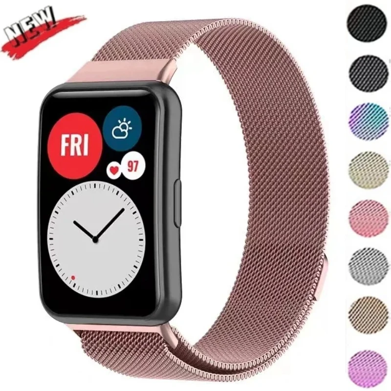 Neues original metall magnets ch laufen band für huawei uhr fit metall edelstahl armband für huawei fit uhren armband correa