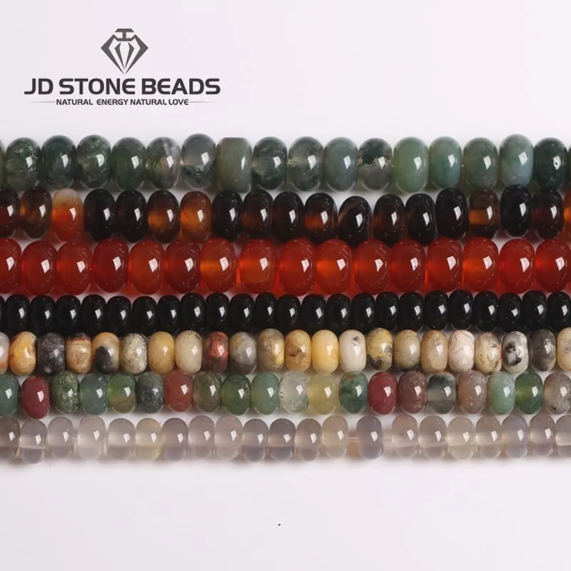 8x5mm Natural Stone Yellow Tiger Eye Pink Quartz Flat Abacus Bead Loose Spacer For Jewelry Making Diy Necklace Bracelet