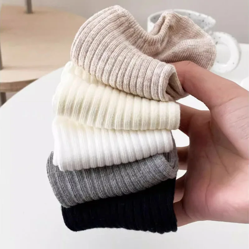 1Pairs Casual Unisex Short Socks Women Summer Solid Simple Breathable Socks Holiday Gifts for Black White Calcetines Mujer
