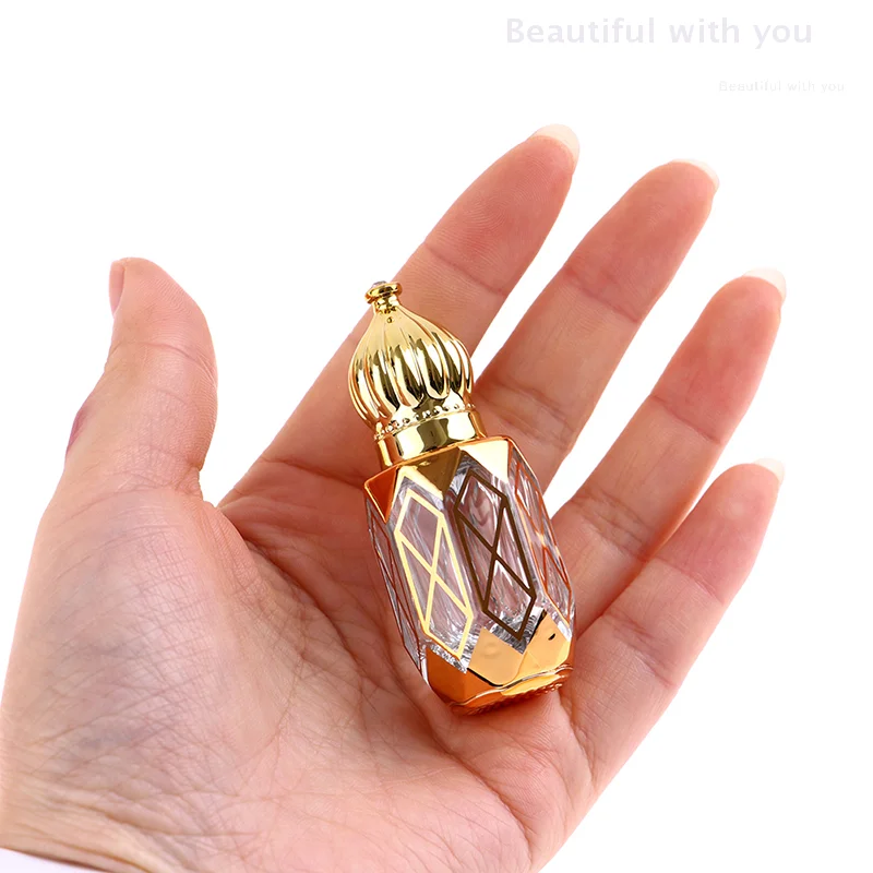 6ml Golden Empty Refillable Bottles Perfume Bottles Glass Rollerball Bottles Portable Cosmetic Tool