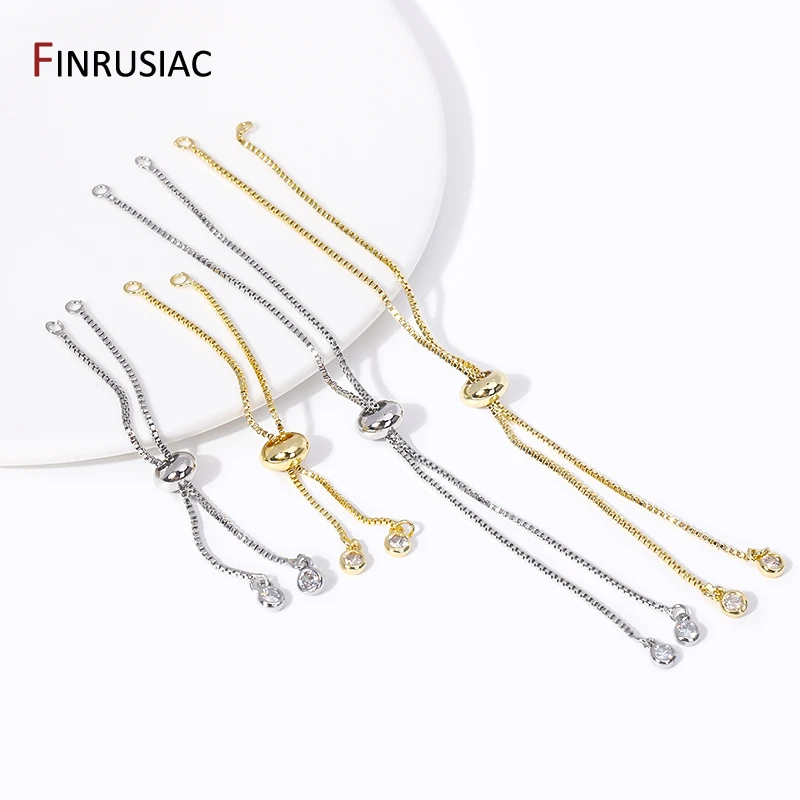 7/13cm Extender Chain,18K Gold Plated Brass Adjustable Slider Chains with Ball Ends for DIY Bracelet Jewelry Making Findings image 6