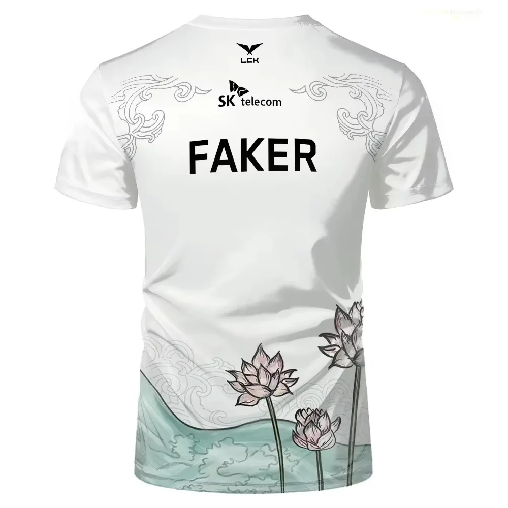 새로운 T1 E-스포츠 클럽 페이커 스페셜 리미티드 에디션 리그 오브 레전드 T1 트렌디 3D 티셔츠 게이밍 스포츠 유니섹스 탑 남성 의류