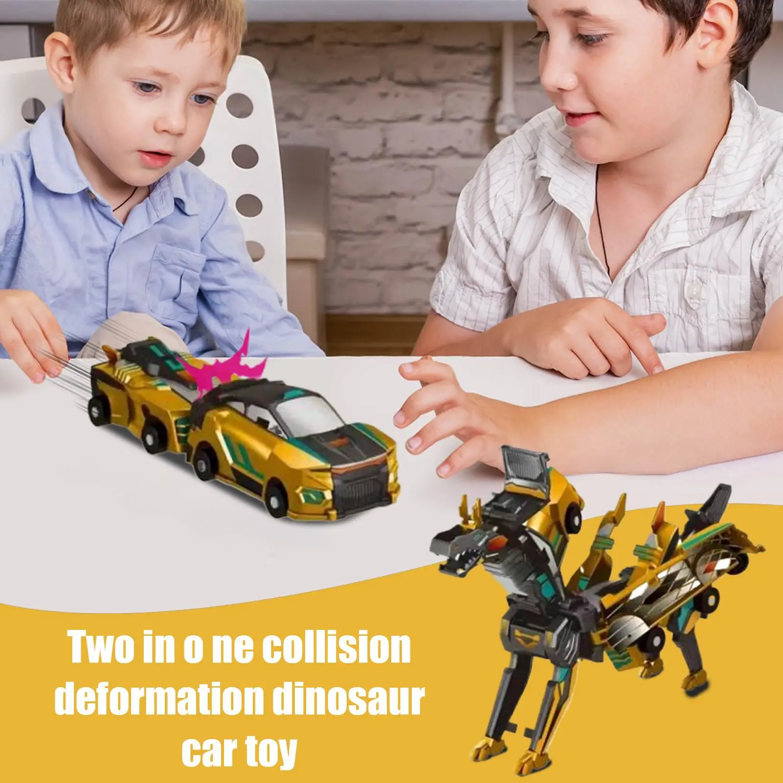 Jouet de voiture dinosaure à déformation de collision 2 en 1, jouet magnétique amusant, voiture à déformation de collision, véhicule à moteur pour enfants, cadeaux de fête
