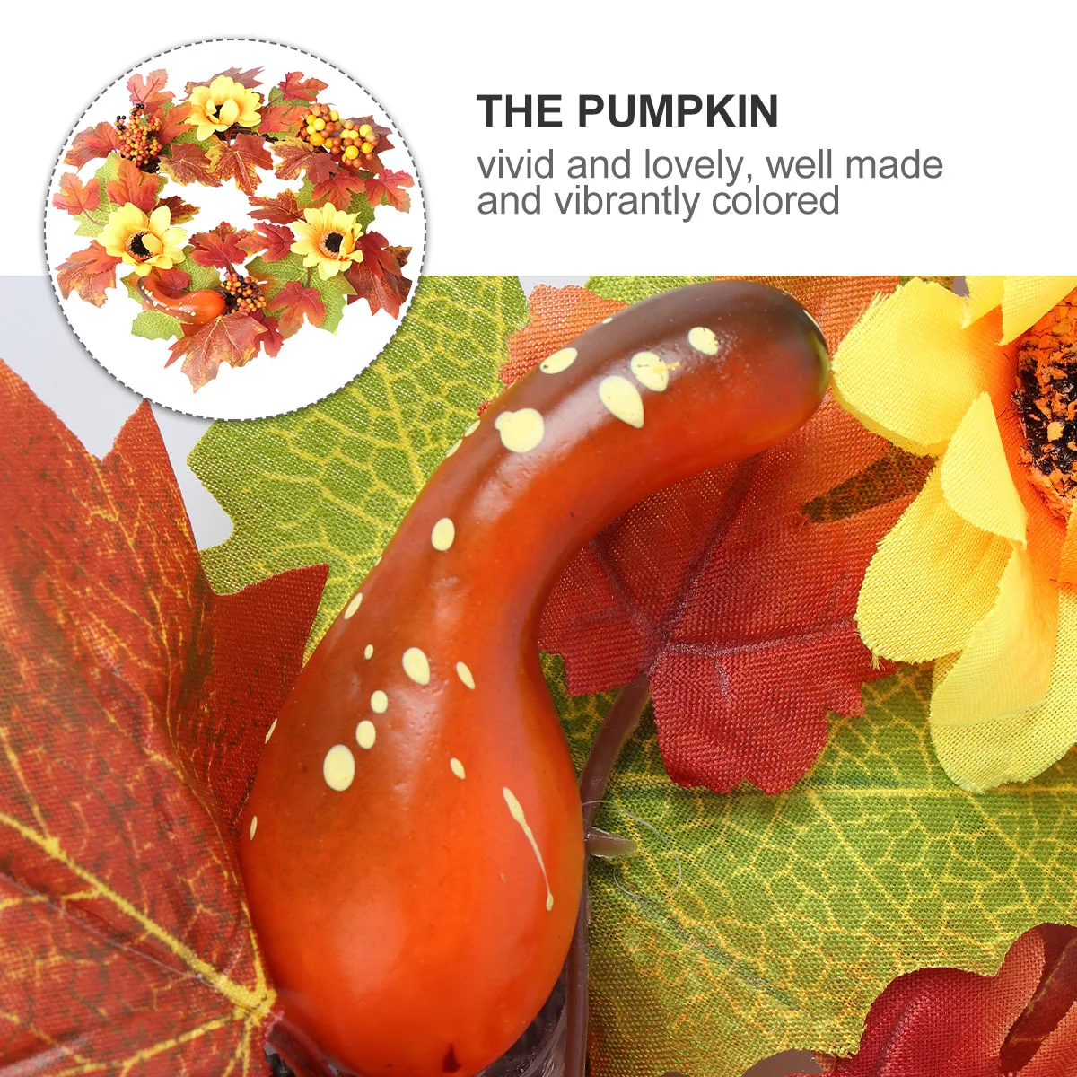 

Artificial Decoration Simulated Maple Leaf Pumpkin Wreath for Door Hanging Home Party Festive Lightweight Portable