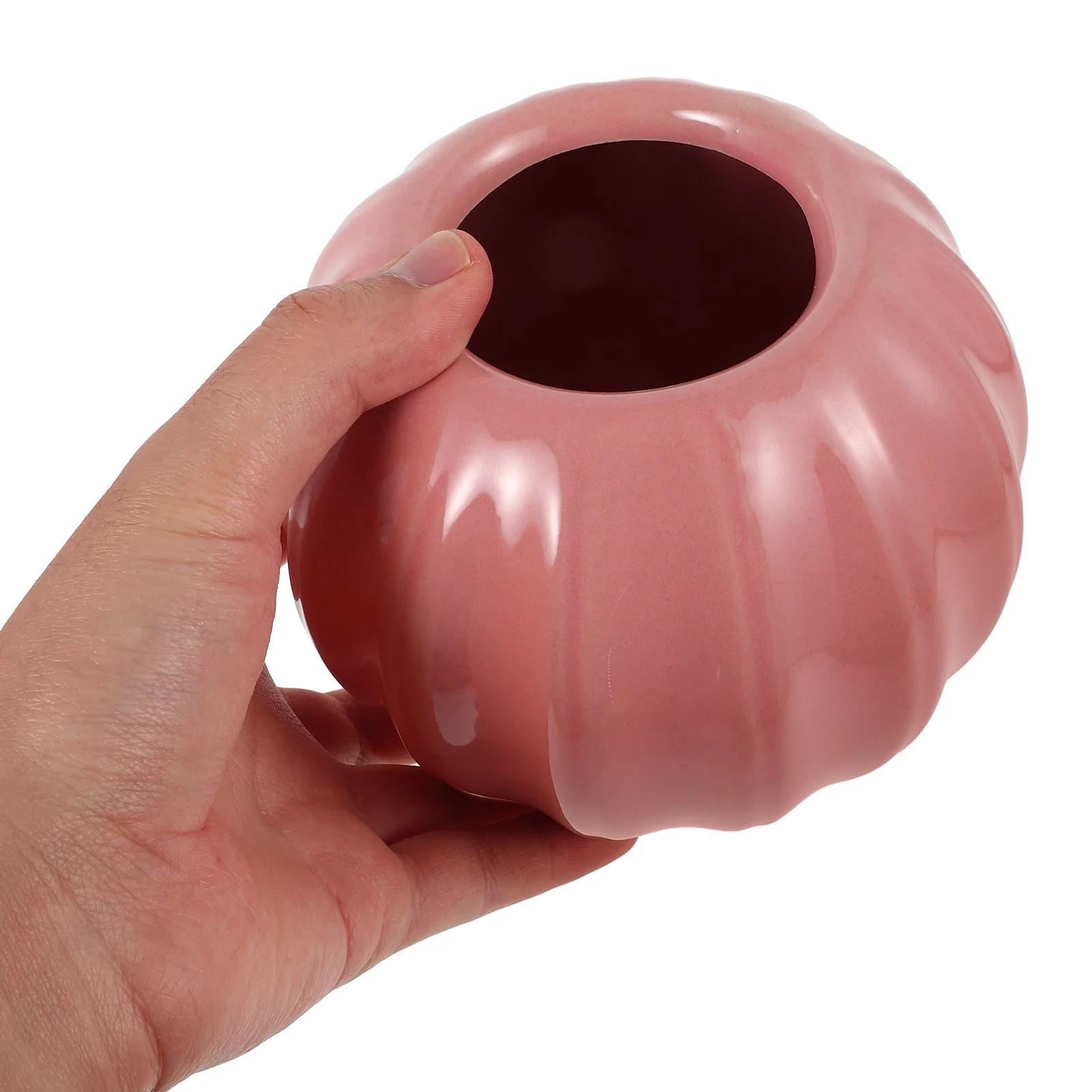 

Pumpkin Shape Ceramic Flower Vase Small Succulent Planter Pot Decorative Home Garden Patio Office Table Centerpiece
