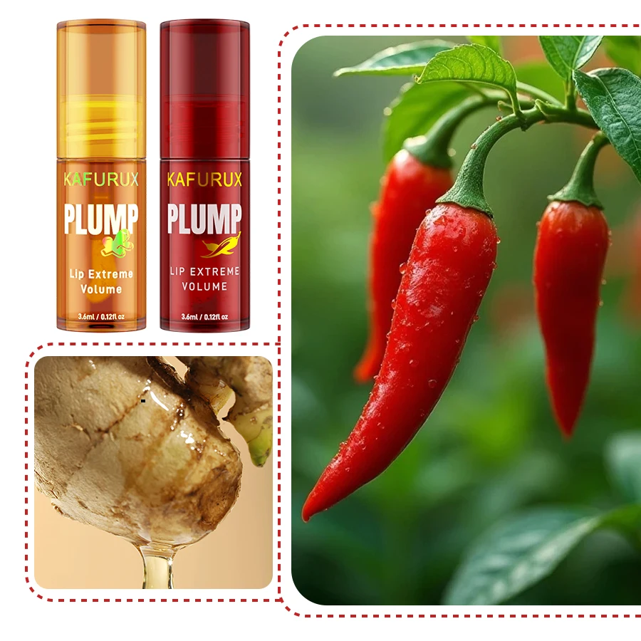 2PC Lip Plump Long Lasting Lip Oil Moisturizing Lip Gloss Serum Instant Volumising Essence Oil Repair Lip Fine Lines เพิ่ม El