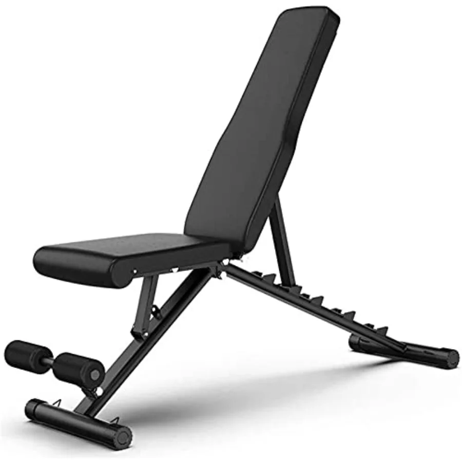 

Multifunctional Weight Bench for Full Body Workout with Folding Dumbbell Stool Steel Frame Black Adjustable Height and Incline