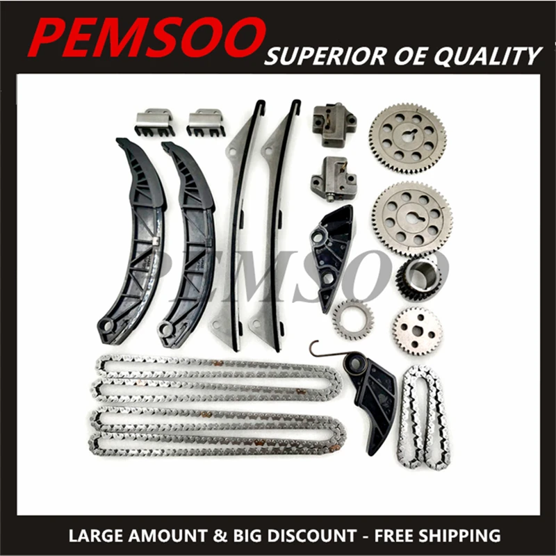 Set of Car Parts Timing Chain Kit 24312-3C100 24322-3C100 23122-3C100 for Hyundai KIA Borrego Veracruz QUORIS 3.8L Korea