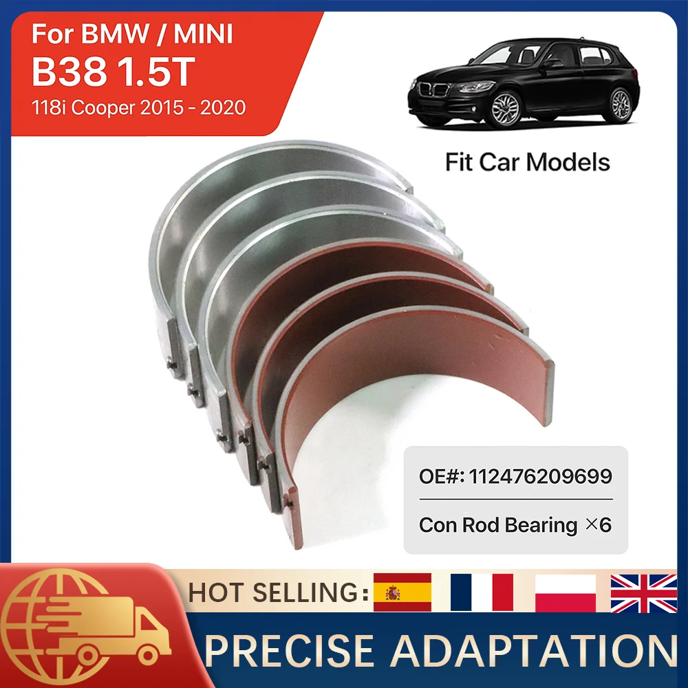 

6PCS Connecting Rod Bearings for BMW 118i F20 Mini Cooper B38A15 1.5T Turbo Engine Replacement 11247620969