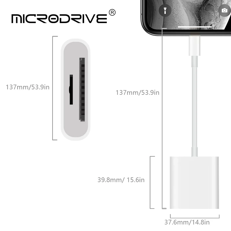 Lightning To SD Card Reader for SD/TF Flash Adapter 2-in-1 Memory Card Adapter for IPhone IPad Flash Drive