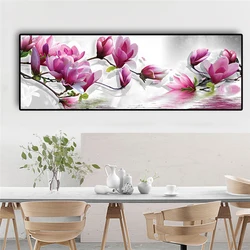 Large 5D Diamond Painting Pink Orchid Butterfly Flowers Modern Art Diamond Art DIY Full Drill Cross Stitch Mosaic Picture Y1003