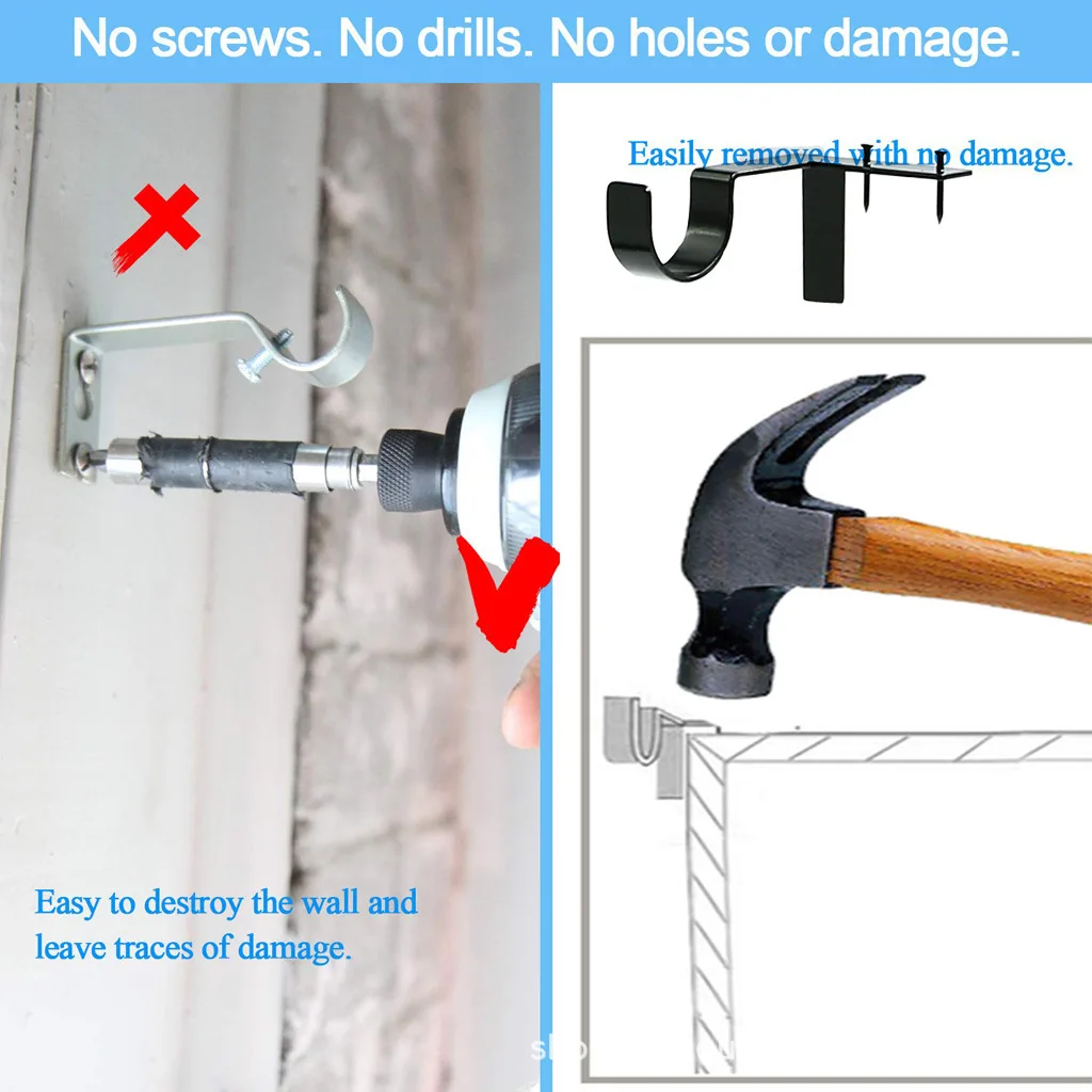 Curtain Rod Bracket, Roman Rod Support, Double Curtain Rod Bracket