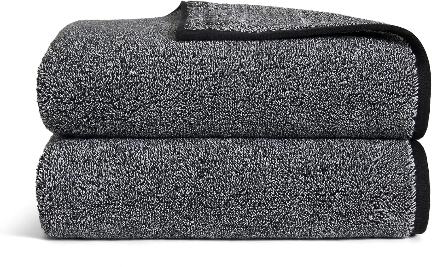 

ASuper-Plush Turkish Cotton Bath Sheets - Set of 2 Marled Black 100% Cotton | Best Luxury Spa Towels Two super-plush bath sheets