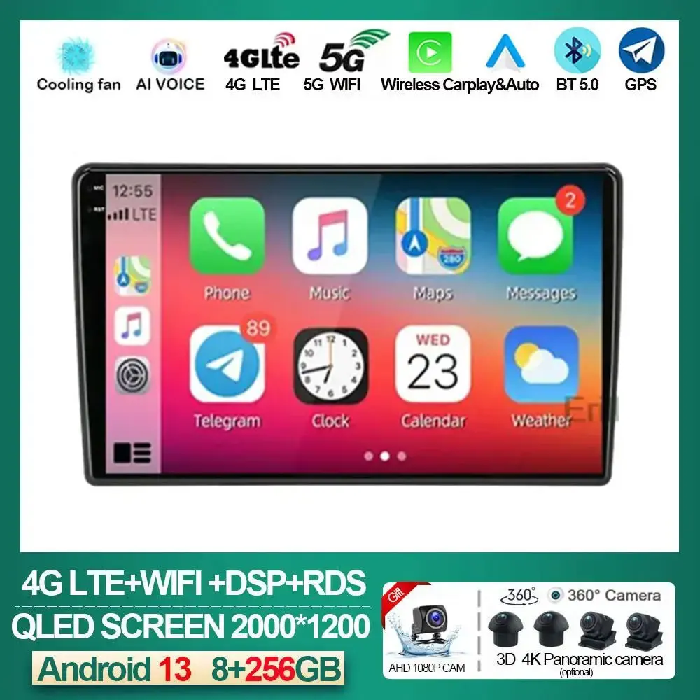 

9" Car Radio Android 13 For LADA BA3 Granta 2011 - 2017 Carplay Multimedia Vide Player Stereo QLED Head Unit GPS BT Navigation