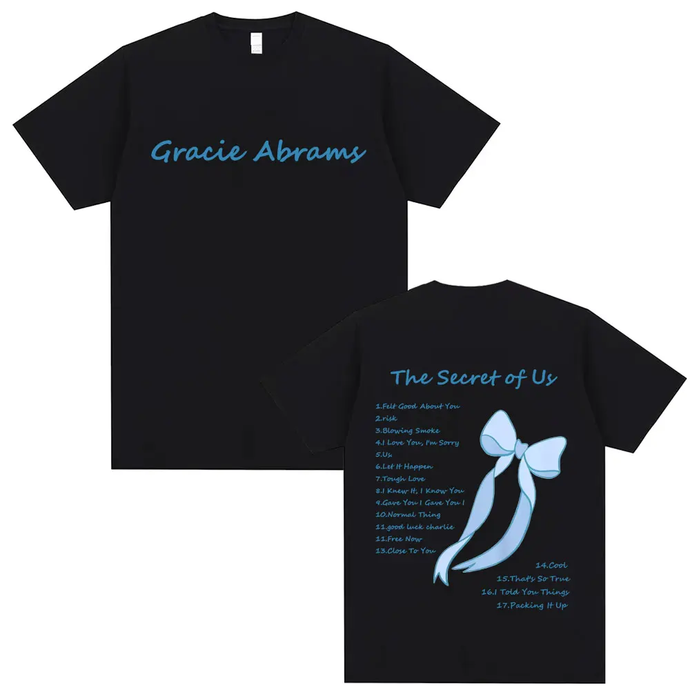 

Gracie Abrams The Secret of Us Graphic T Shirts Men Women Fashion Casual Oversized T-shirt Male Vintage Soft Cotton Short Sleeve