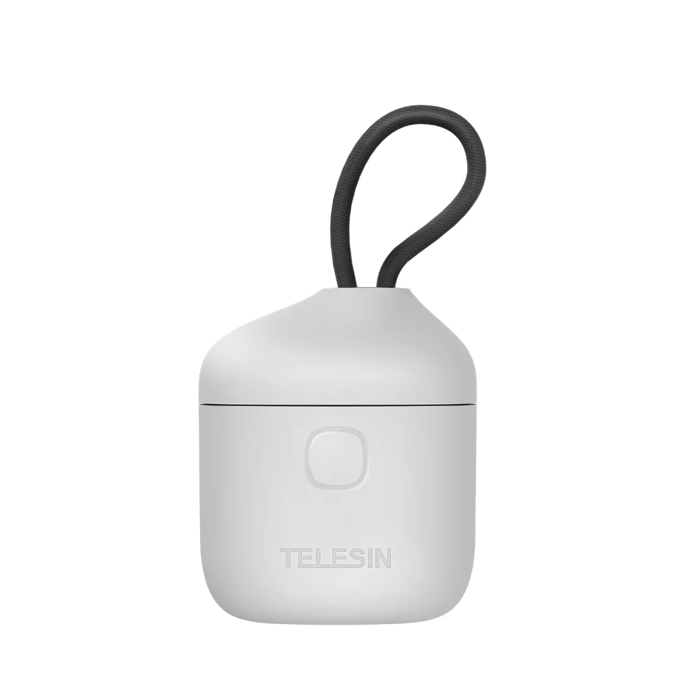 TELESIN Portable Charger For GoPro Hero 12 11 10 Battery 3 Slot Silicone Anti-fall Waterproof Charging Box with TF Card Reader