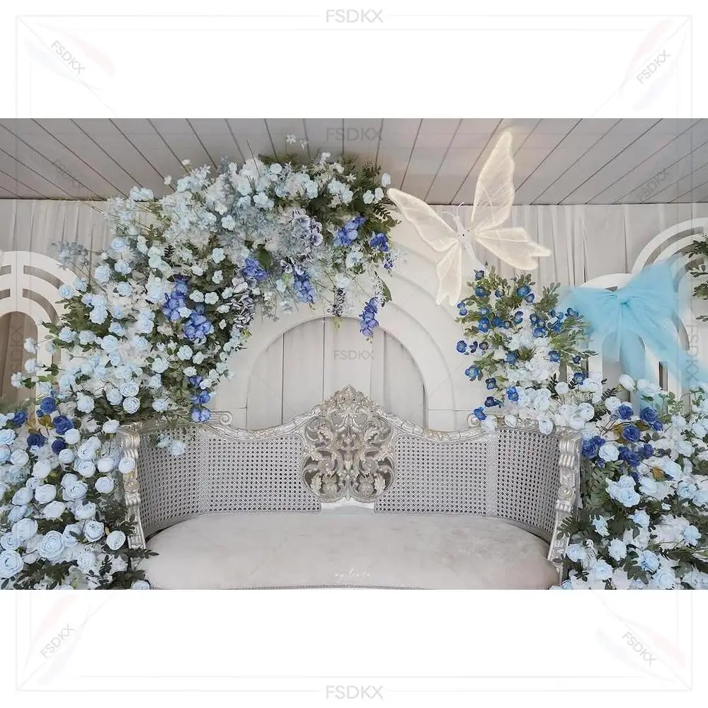 Creative Design Event Backdrop Decoration Custom Carved Pattern Wedding Arch Ripple Backdrop Stand