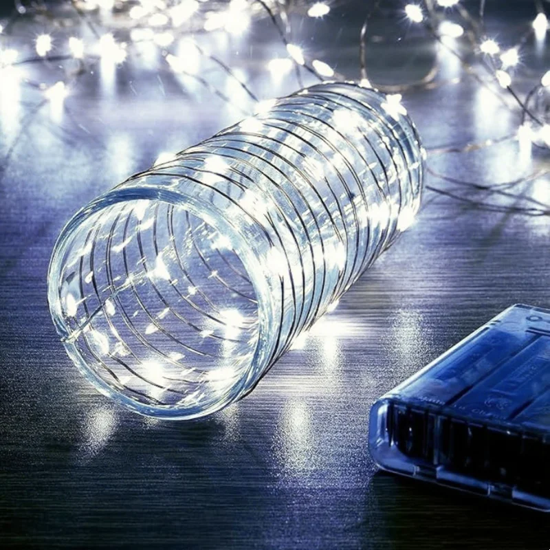 LED Copper Wire String Lights Flexible Fairy Garland Christmas Bedroom Wedding Home Party DIY Decor