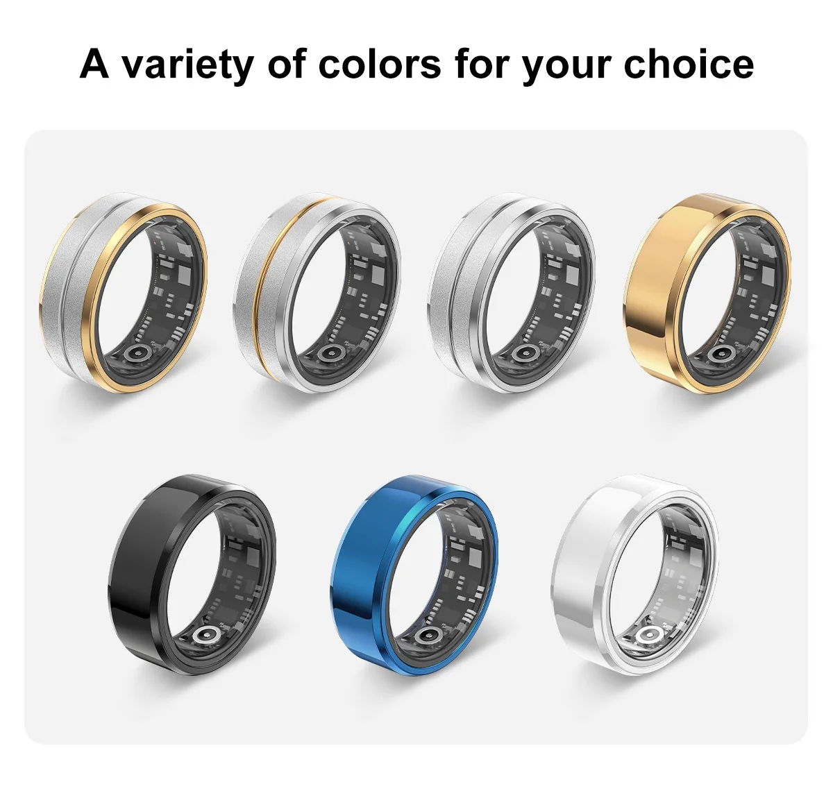 Stainless Steel Shell Smart Ring For Xiaomi For Huawei For IOS Heart Rate Blood Oxygen Health Monitoring Ring Smart Finger Ring
