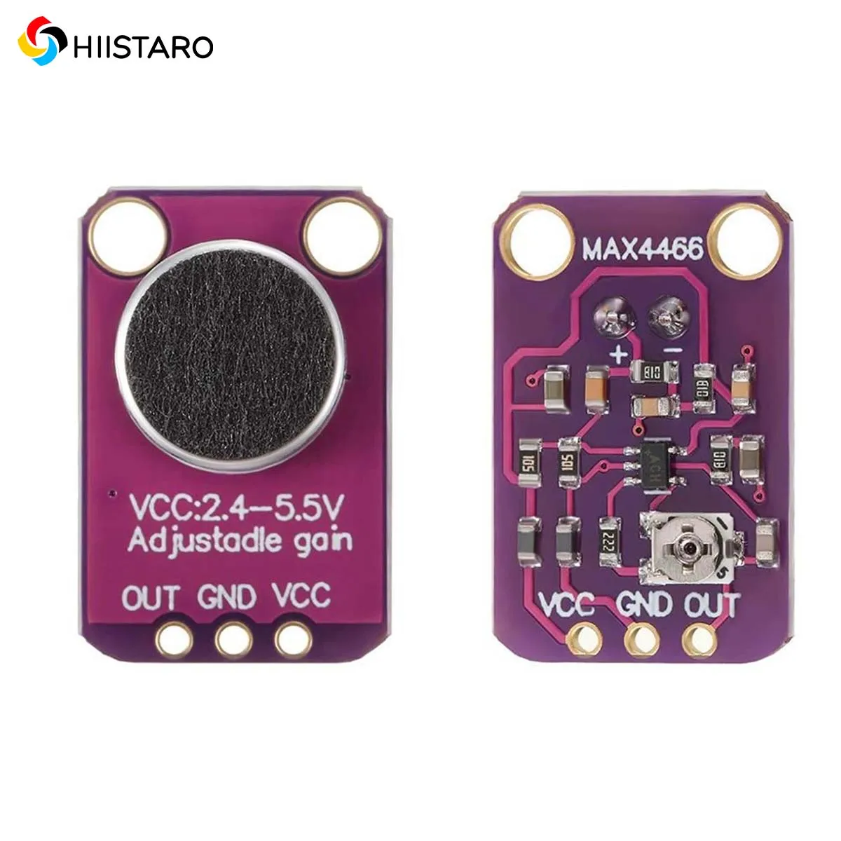 2/4/6Pcs GY-MAX4466 Sound Sensor Module Microphone Preamplifier Adjustable Gain Blue Breakthrough Board
