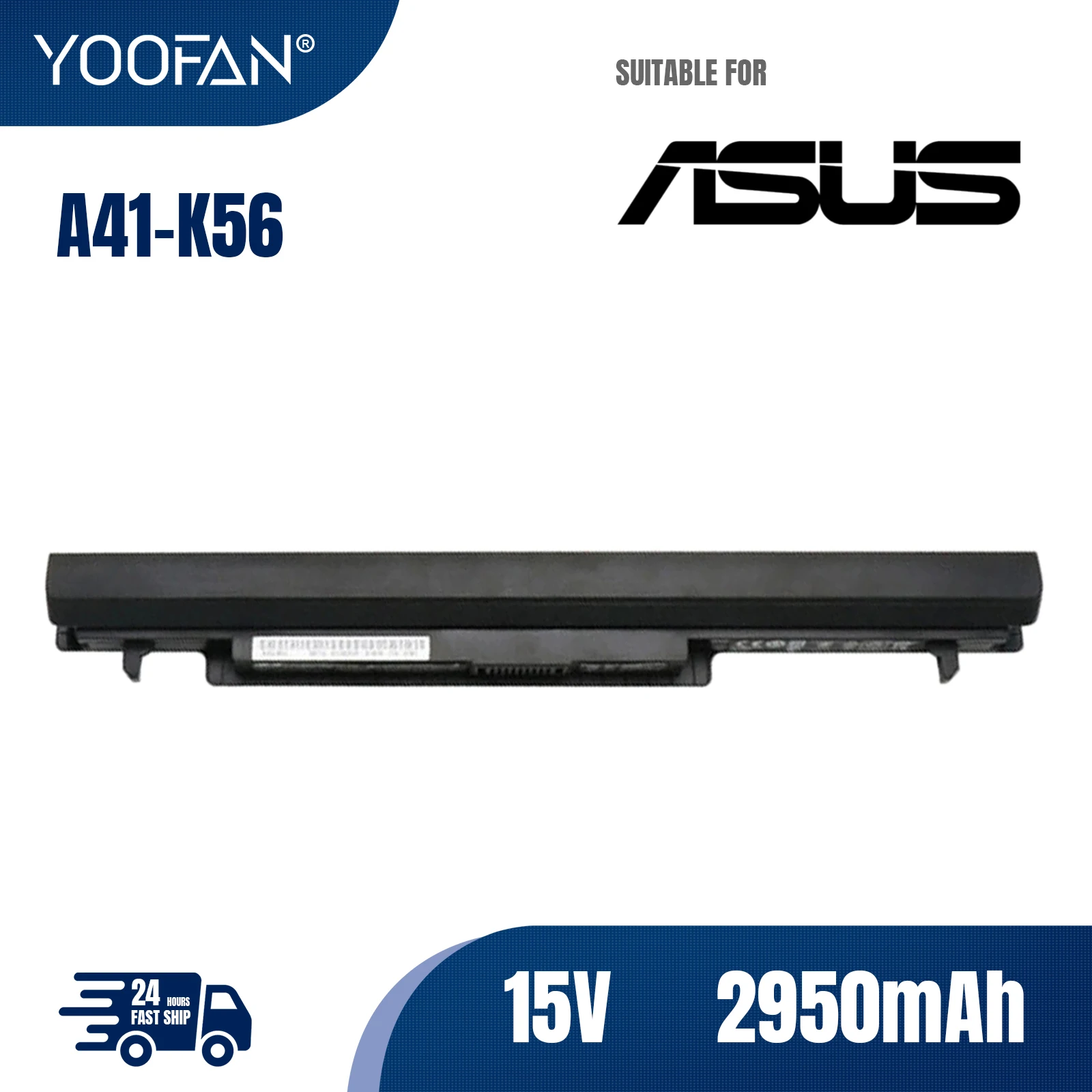 

YOOFANA41-K56 Laptop Battery for ASUS A46C E46C S46C S56 S56C K46 K46C K46CM K56 K56C S550 S550C A32-K56 A31-K56 A42-K56 15.0V