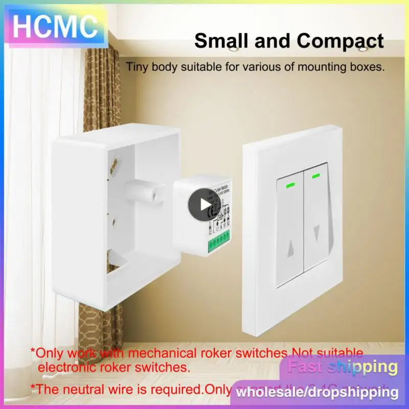 

Remote Control Module 1/2 Gang Roller Shutter Electric Motor Switch Wireless 3a Blind Switch Tuya Voice Control