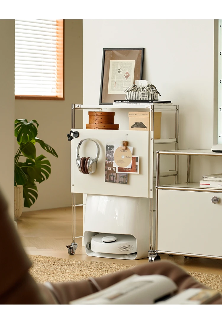 Sweeping Robot Storage Rack Head Storage Cabinet Mobile Cart Side Table
