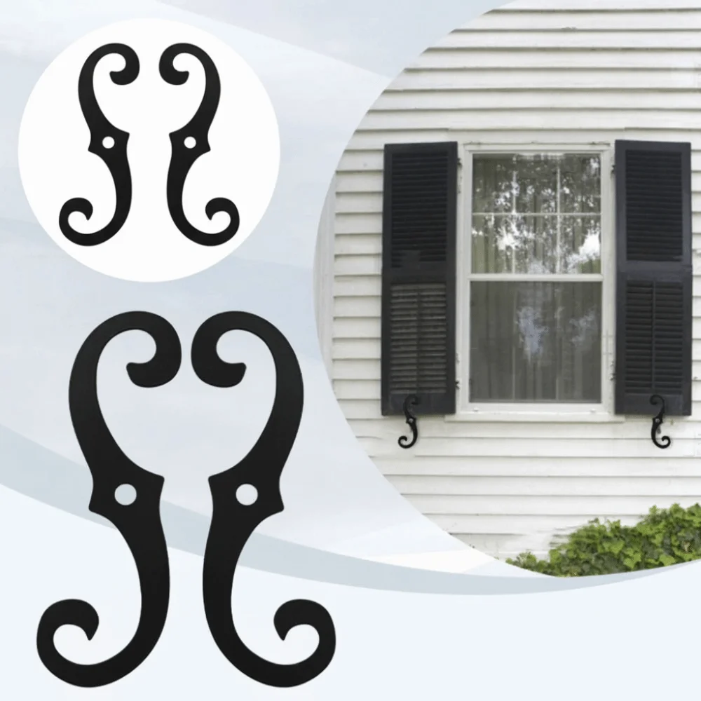 

S-образный дизайн Чугунные застежки для жалюзи Нержавеющее покрытие Прочная конструкция Декоративные жалюзи для собак Упаковка из 2 шт.