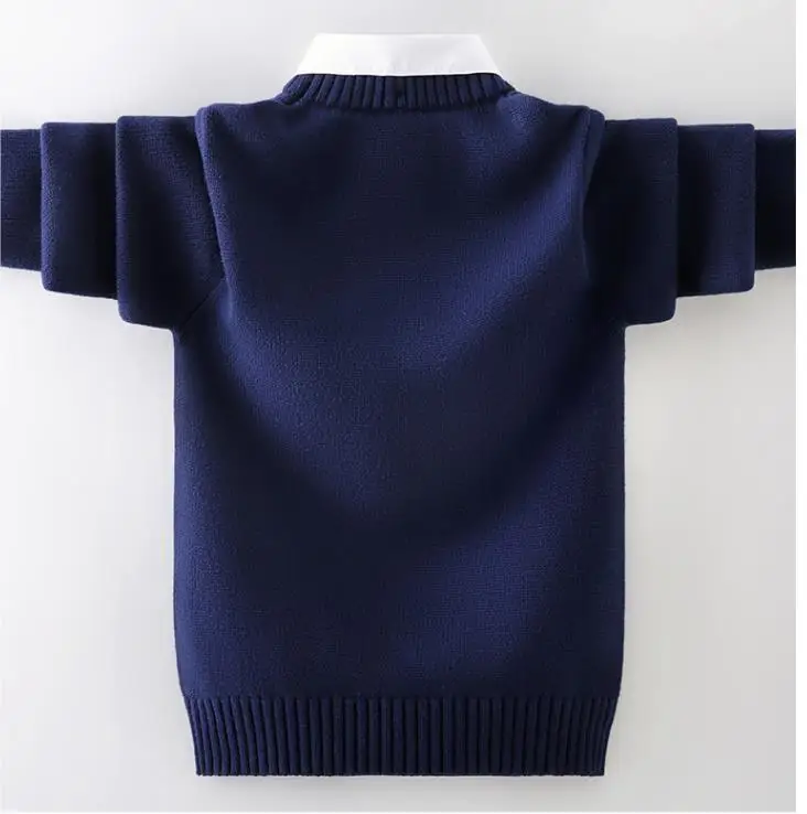 Boy\'s sweater with two shirt collars