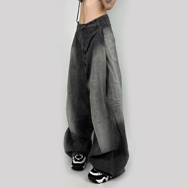 Oversized Washed Jeans Y2K Streetwear Loose Cargo Pants Korean Harajuku Wide Leg Denim Women Vintage Trouser pantalones