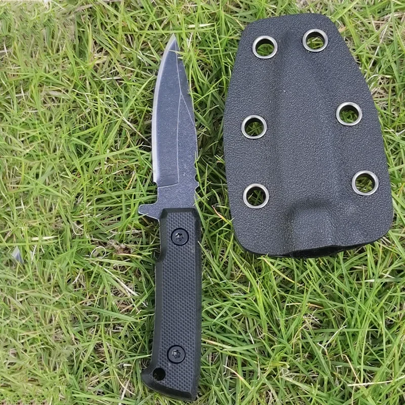 Pocket knife Outdoor Small Straight Knife, Stainless Steel Blade, Plastic Handle with Knife Cover, Camping and EDC Cutting Tool