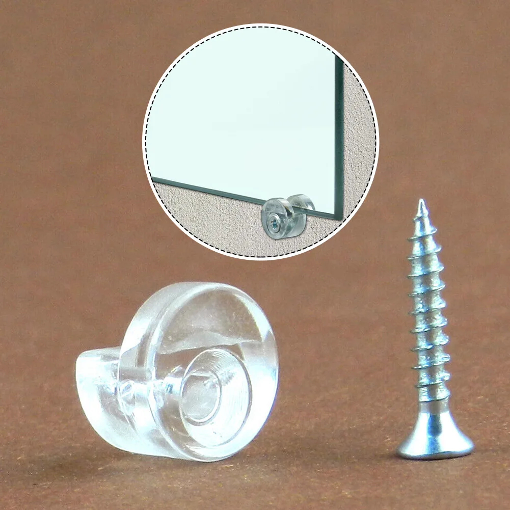 Fixing Screws Mirror Wall Hanging Mirror Plastic Wall Clips Fixing Kit Frameless Clips Glass Bracket For Hotels For Barbershops