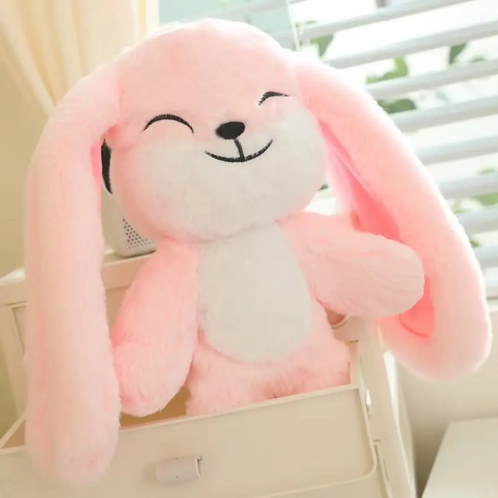 Head Can Rotated Long Ear Rabbit Plush Doll Happy To Angry 2 Facial Emoticon Rabbit Plush Toy Stuffed Ornament