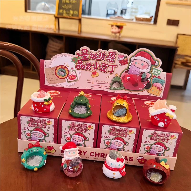 창의적인 크리스마스 소원 크리스탈 스피릿 리틀 빈 블라인드 박스 크리스탈 주변 장식품 귀여운 크리스마스 선물